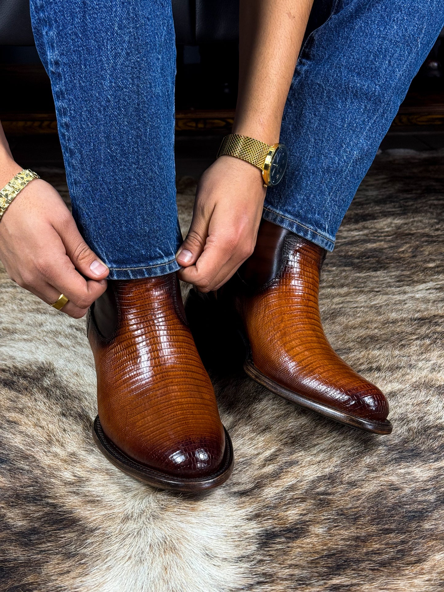 EMMA BROWN LIZARD BOOTS