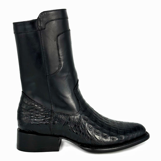 EDGAR BROWN CROCODILE BOOTS