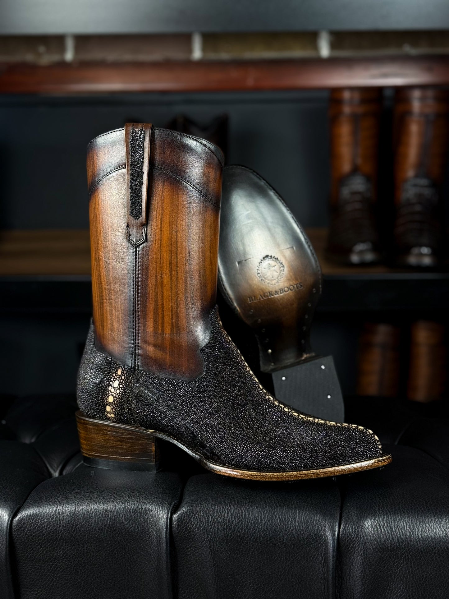 EMMA BROWN PITON BOOTS