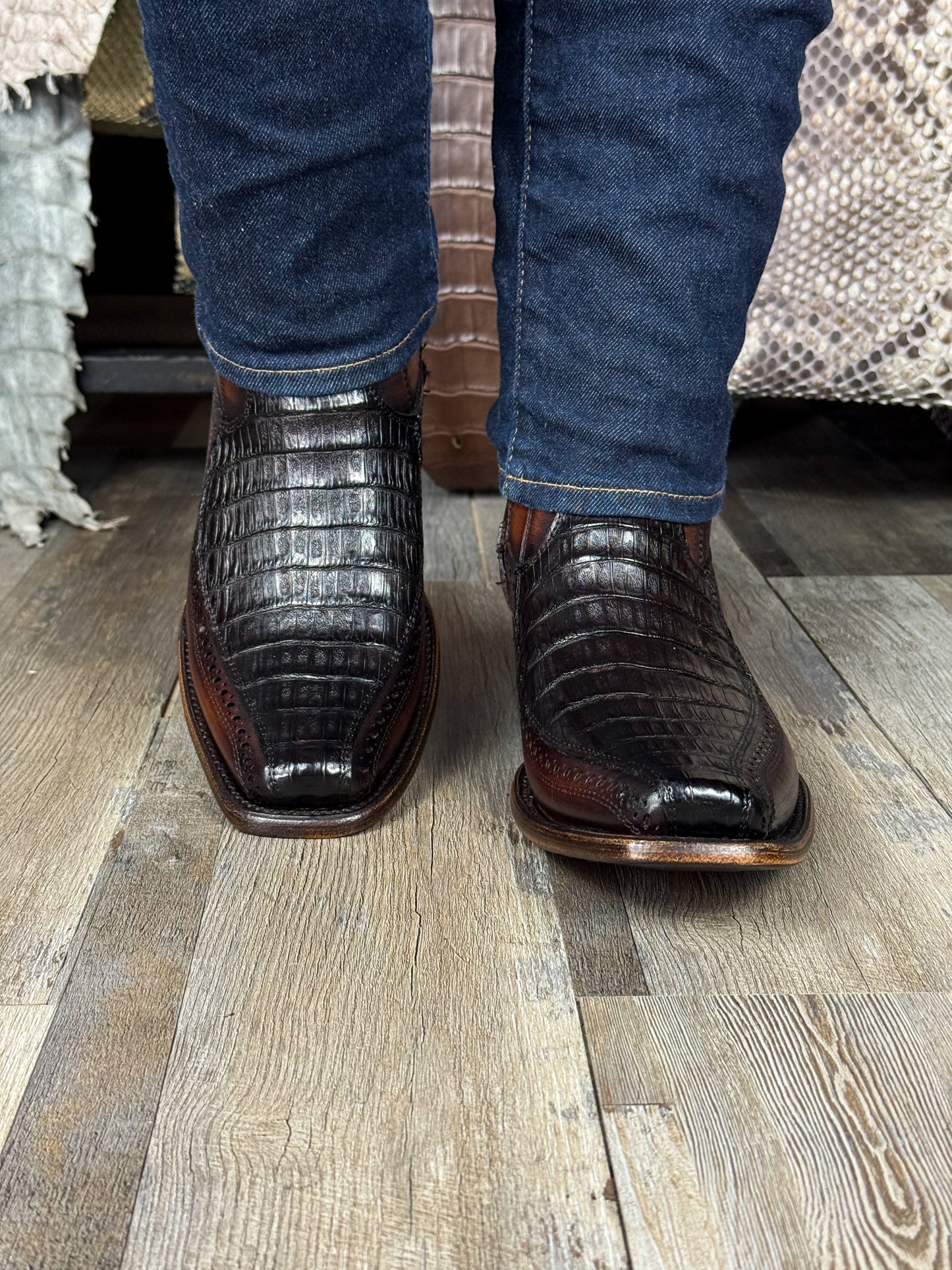 EMMA BROWN LIZARD BOOTS