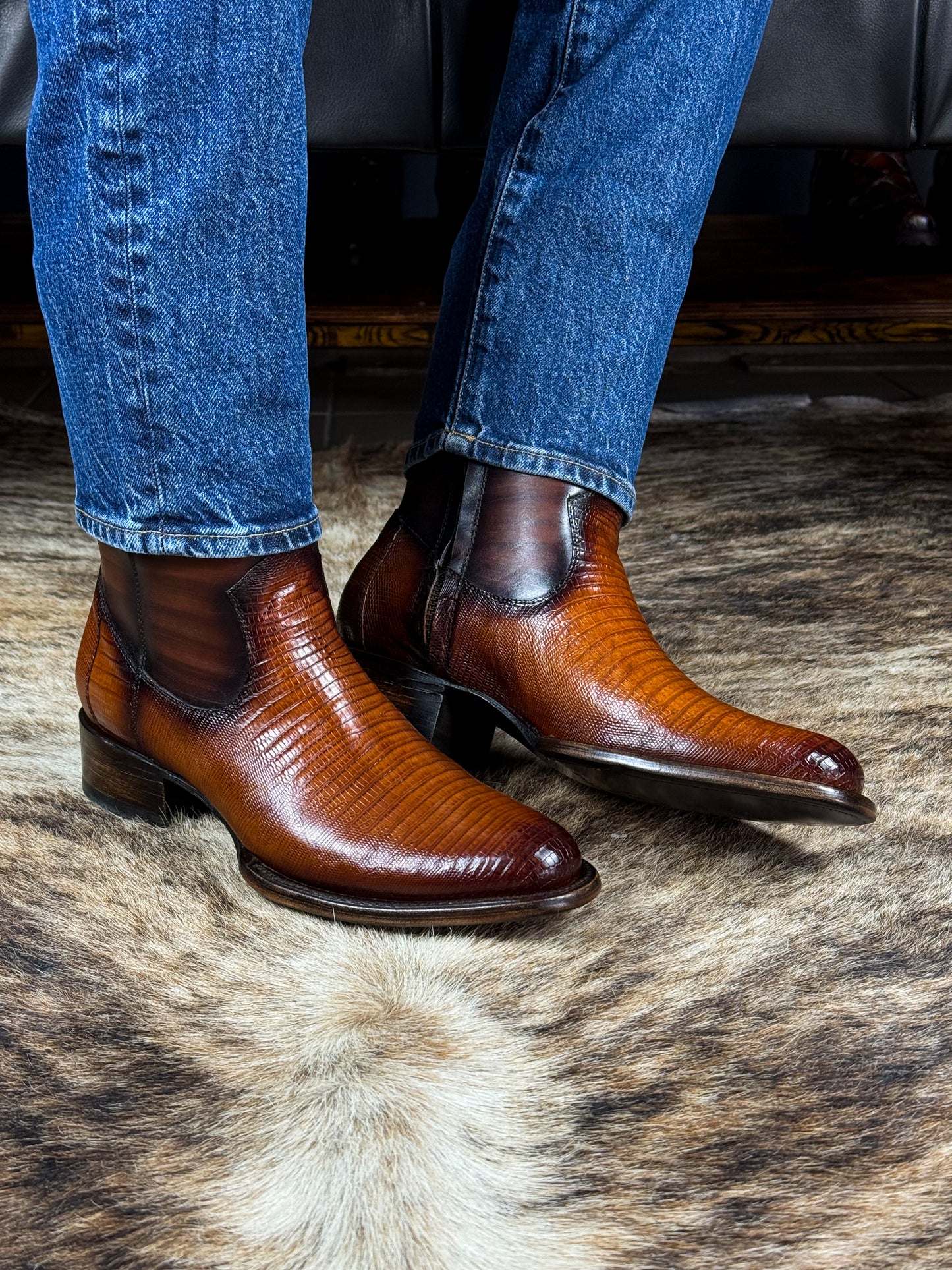 EMMA BROWN LIZARD BOOTS