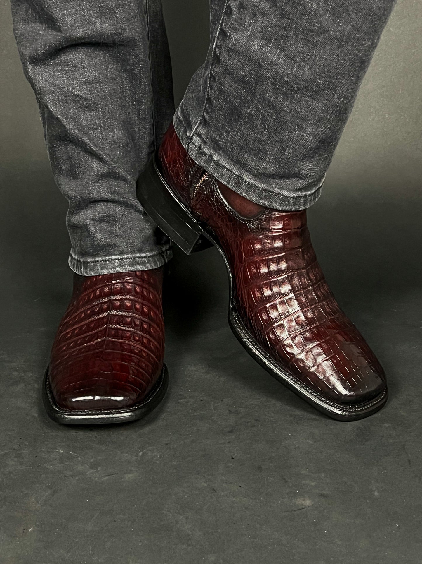 EDGAR BROWN CROCODILE BOOTS