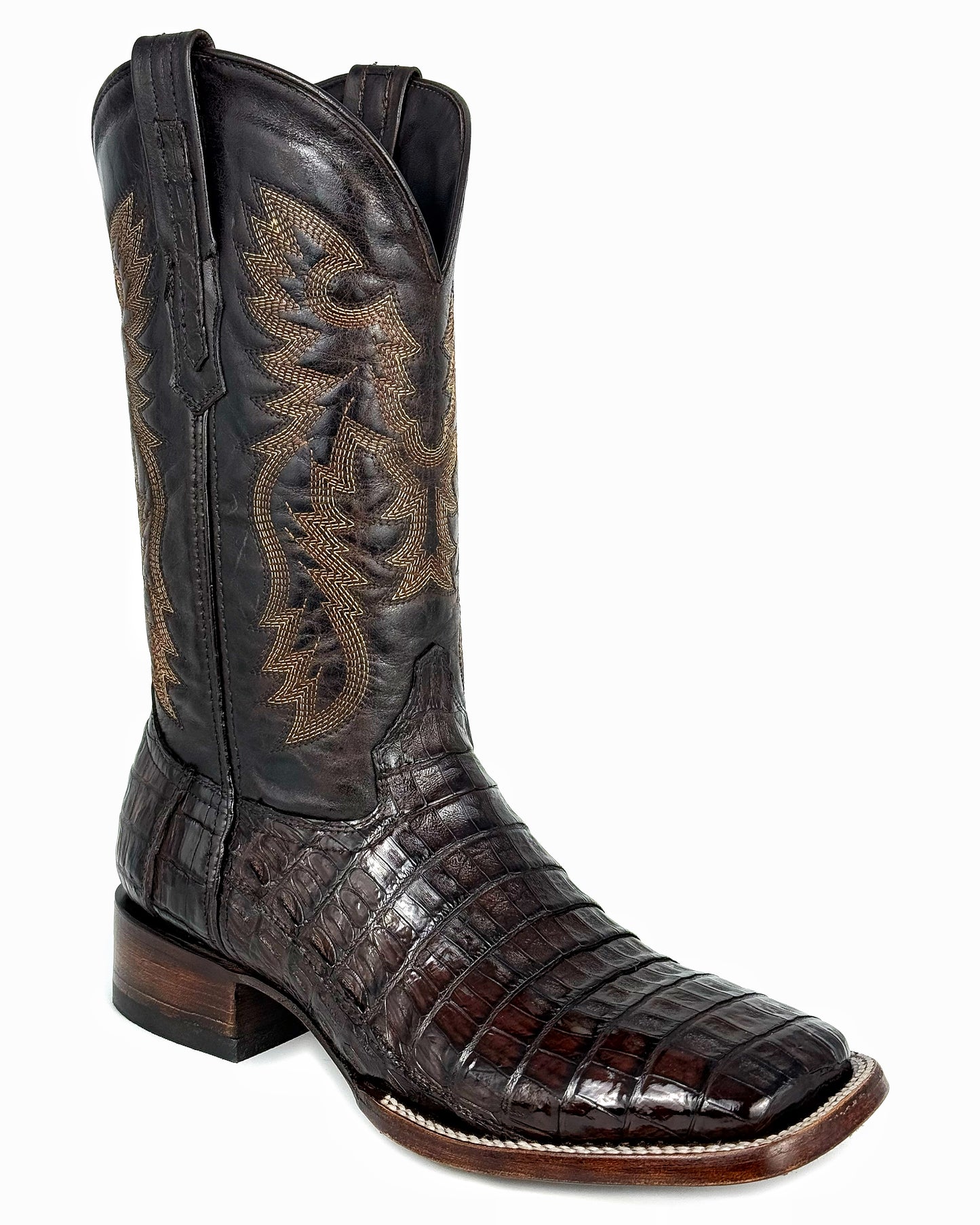 EDGAR BROWN CROCODILE BOOTS