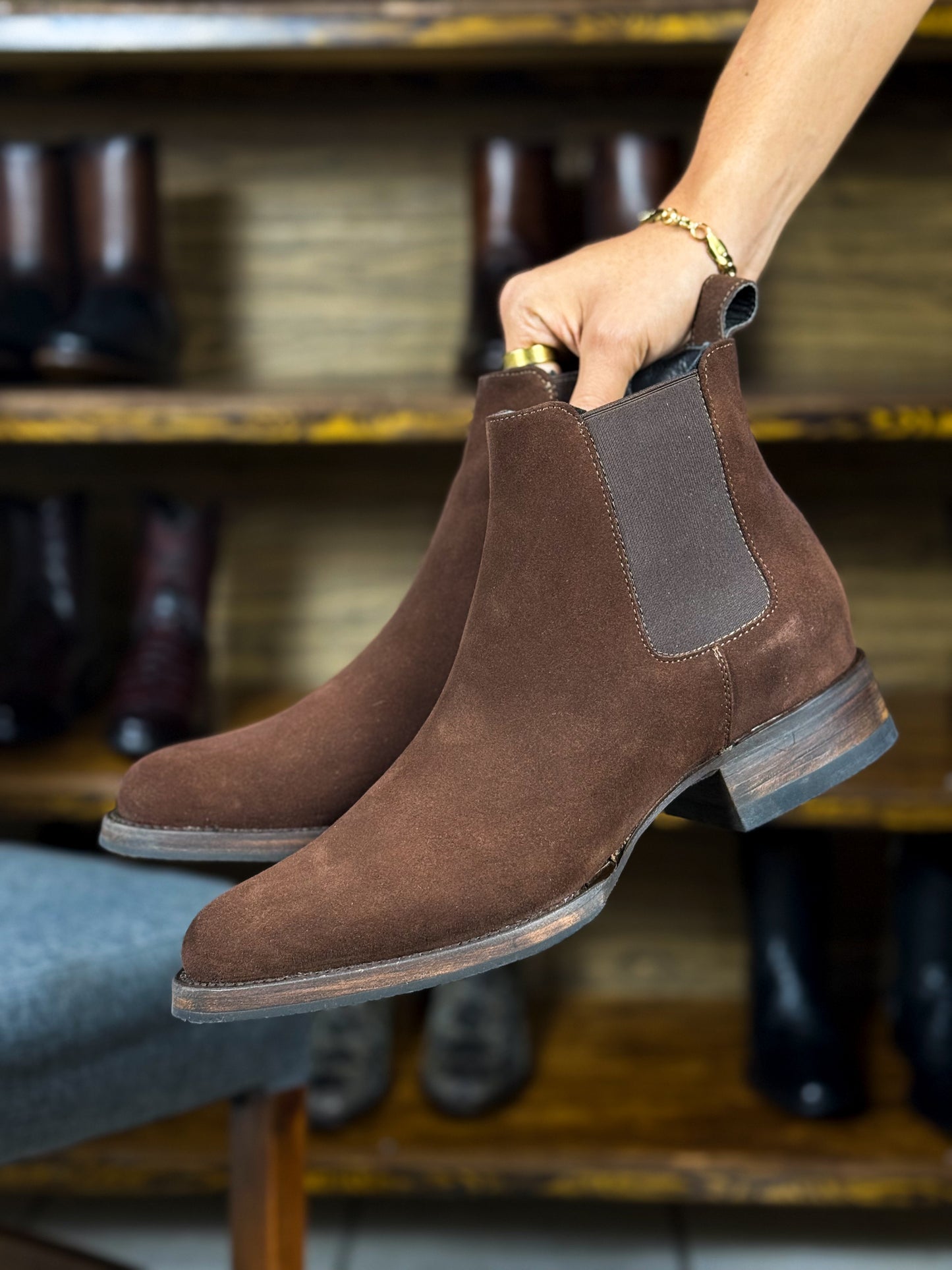 CARLO BROWN PITON BOOTS