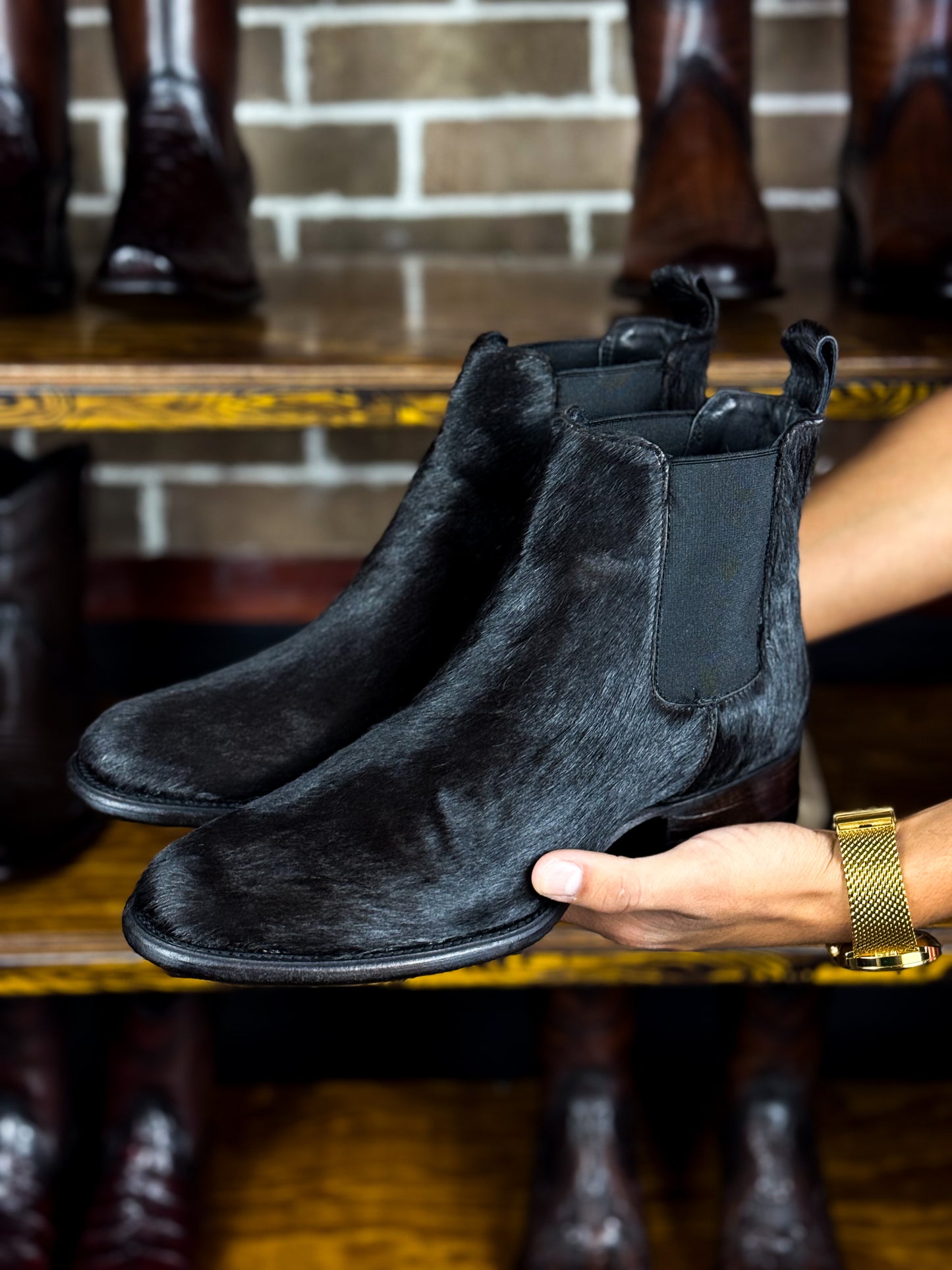 CARLO BROWN PITON BOOTS