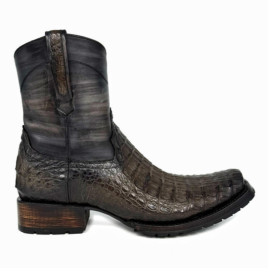 EDGAR BROWN CROCODILE BOOTS