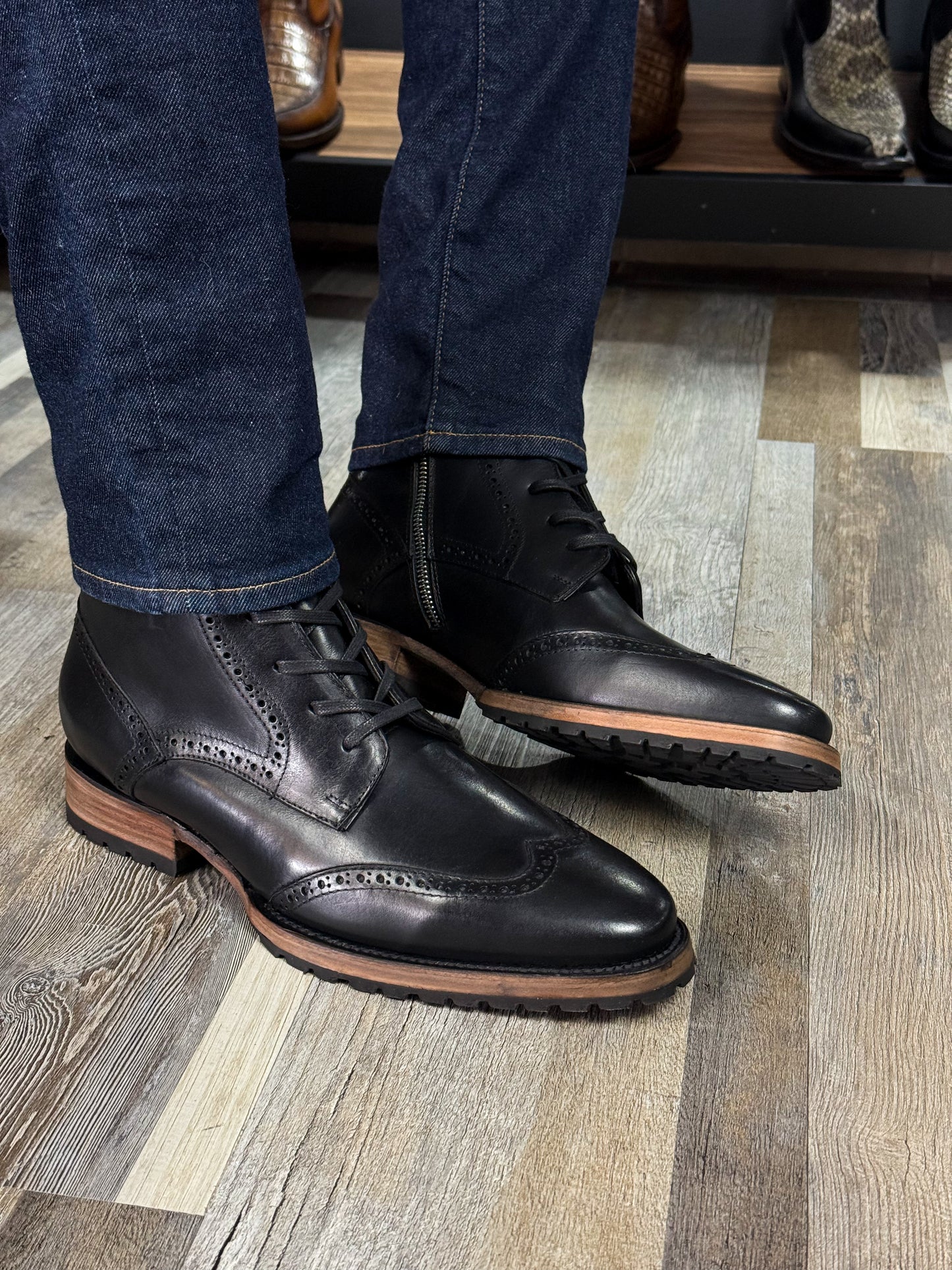 CARLO BROWN PITON BOOTS