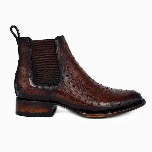 EMMA BROWN OSTRICH BOOTS
