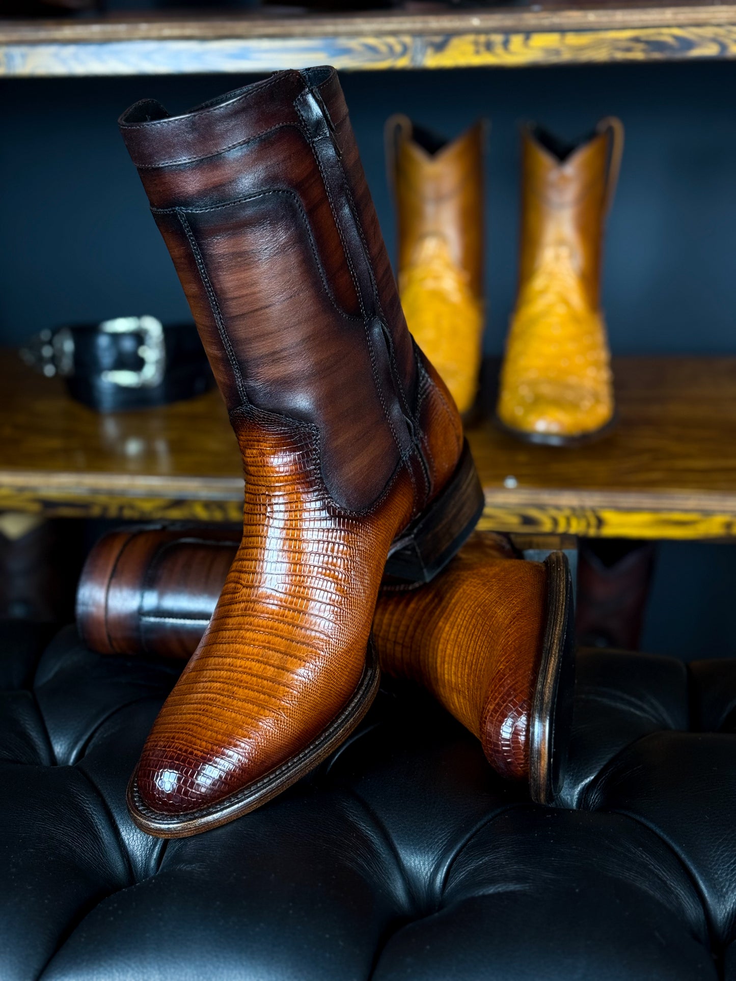 EMMA BROWN LIZARD BOOTS