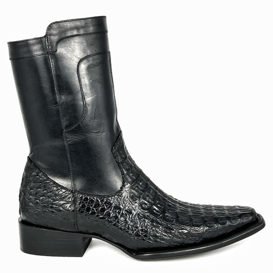EDGAR BROWN CROCODILE BOOTS