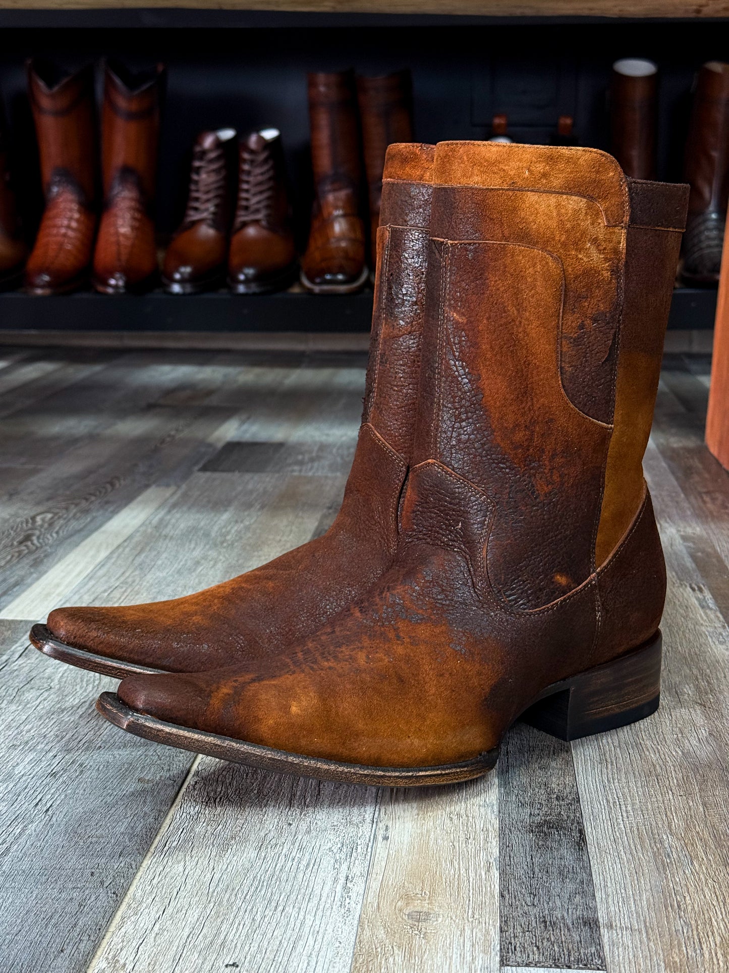 EMMA BROWN OSTRICH BOOTS