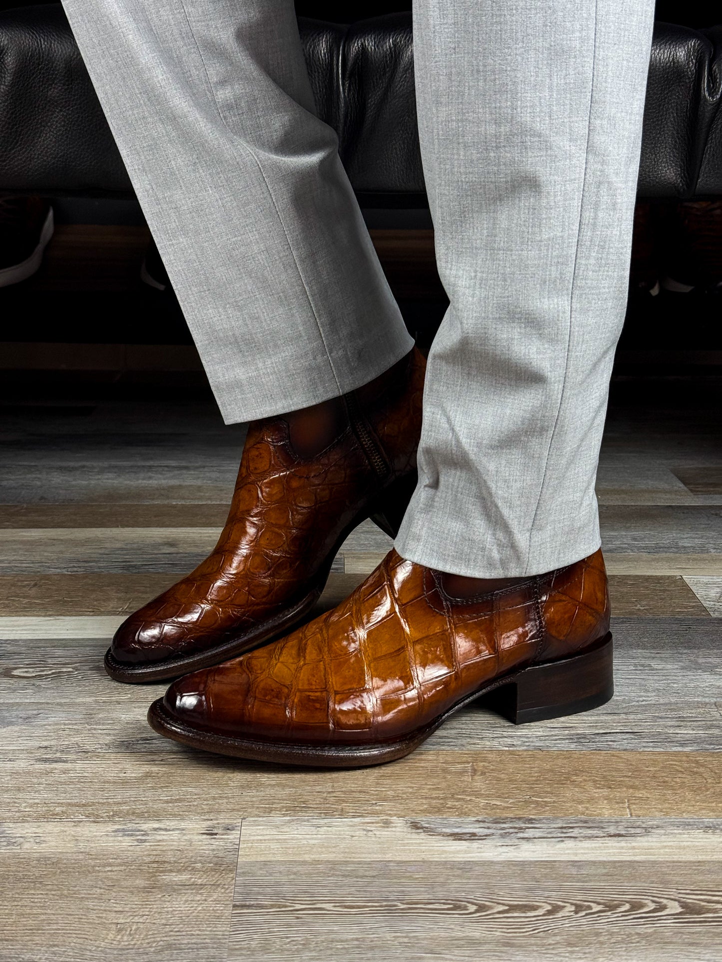 EMMA MIEL COCODRILO MORELETI BOOTS OVAL