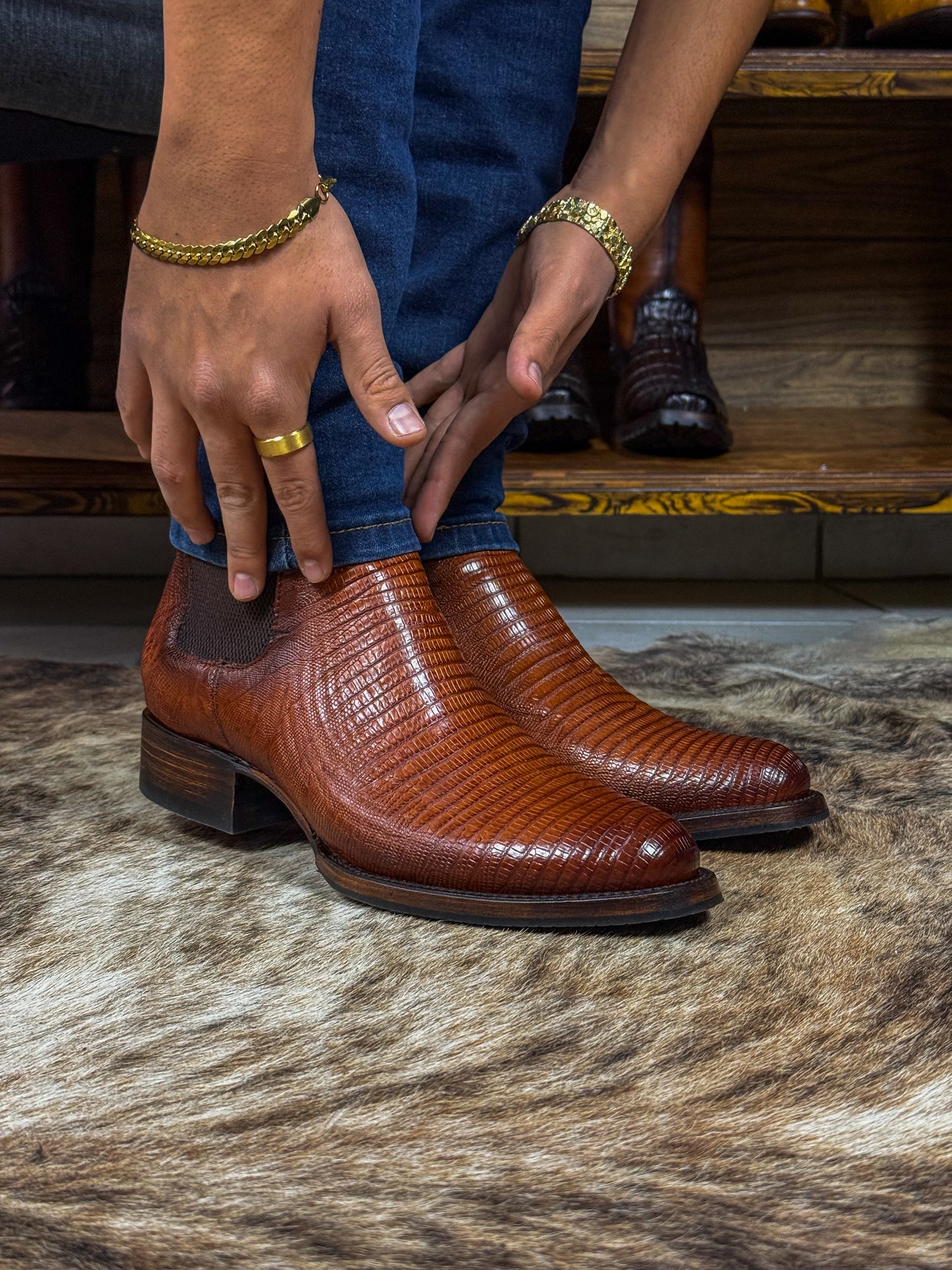 CARLO BROWN PITON BOOTS