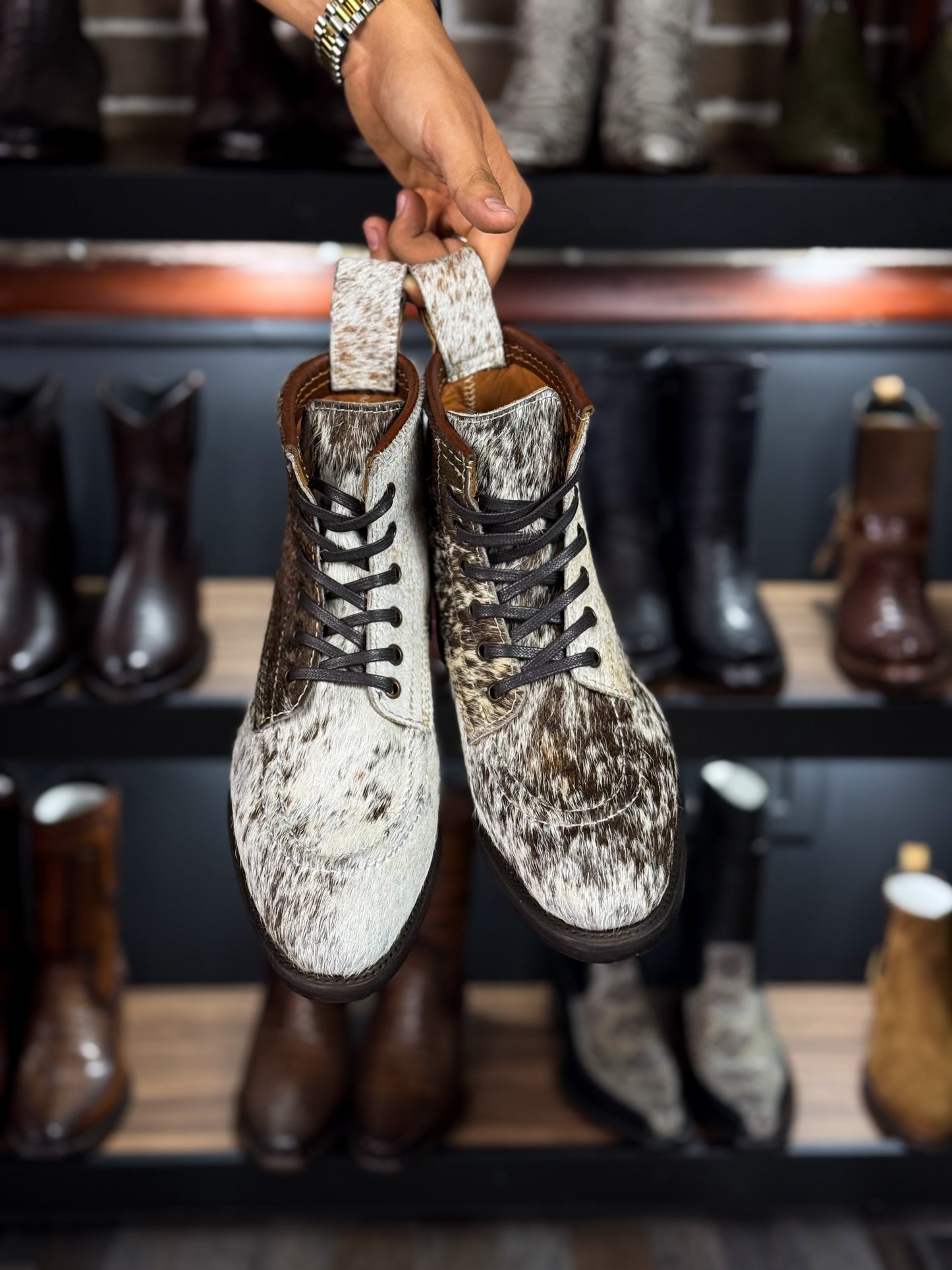 CARLO BROWN PITON BOOTS