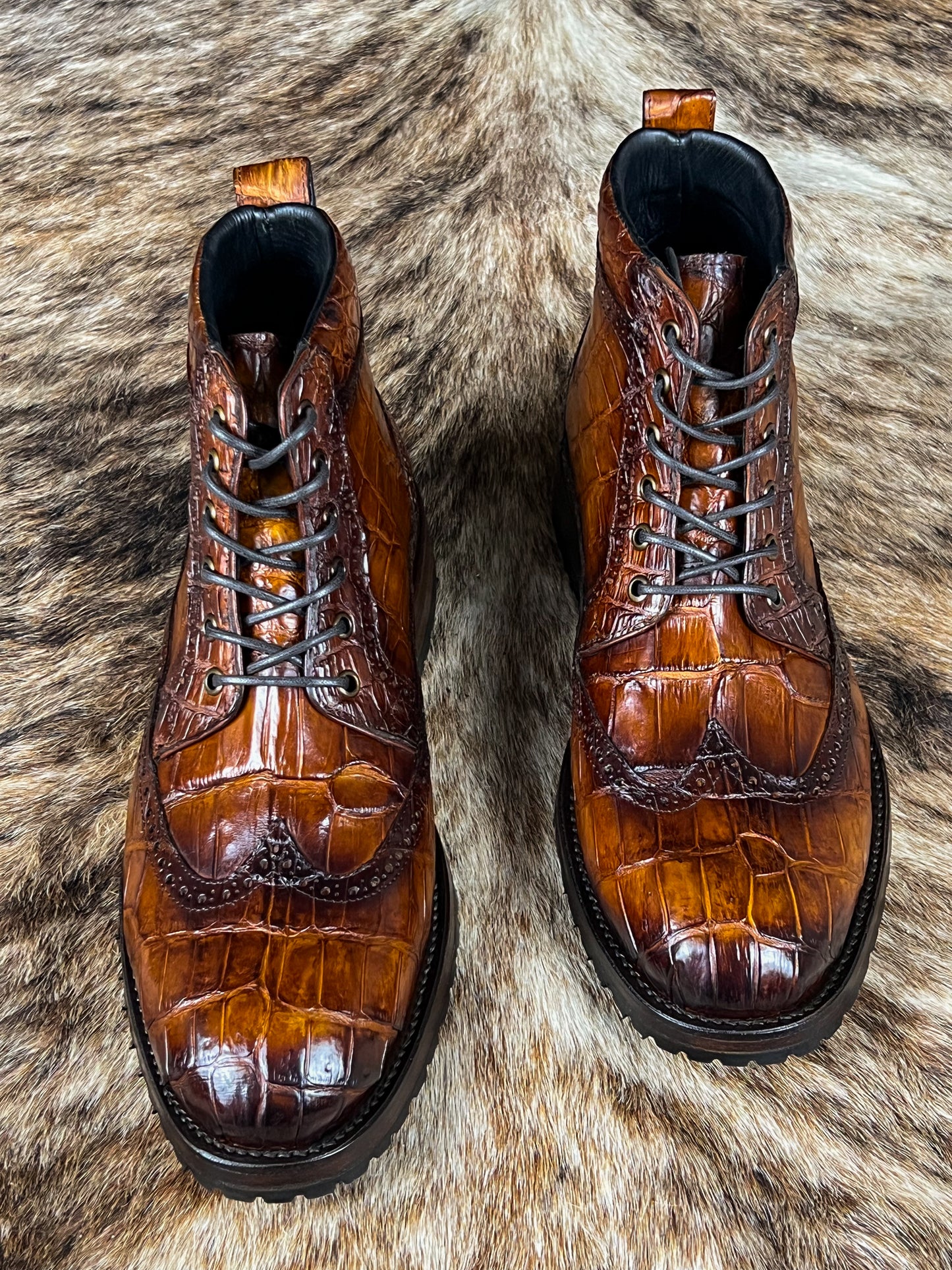 CARLO BROWN PITON BOOTS