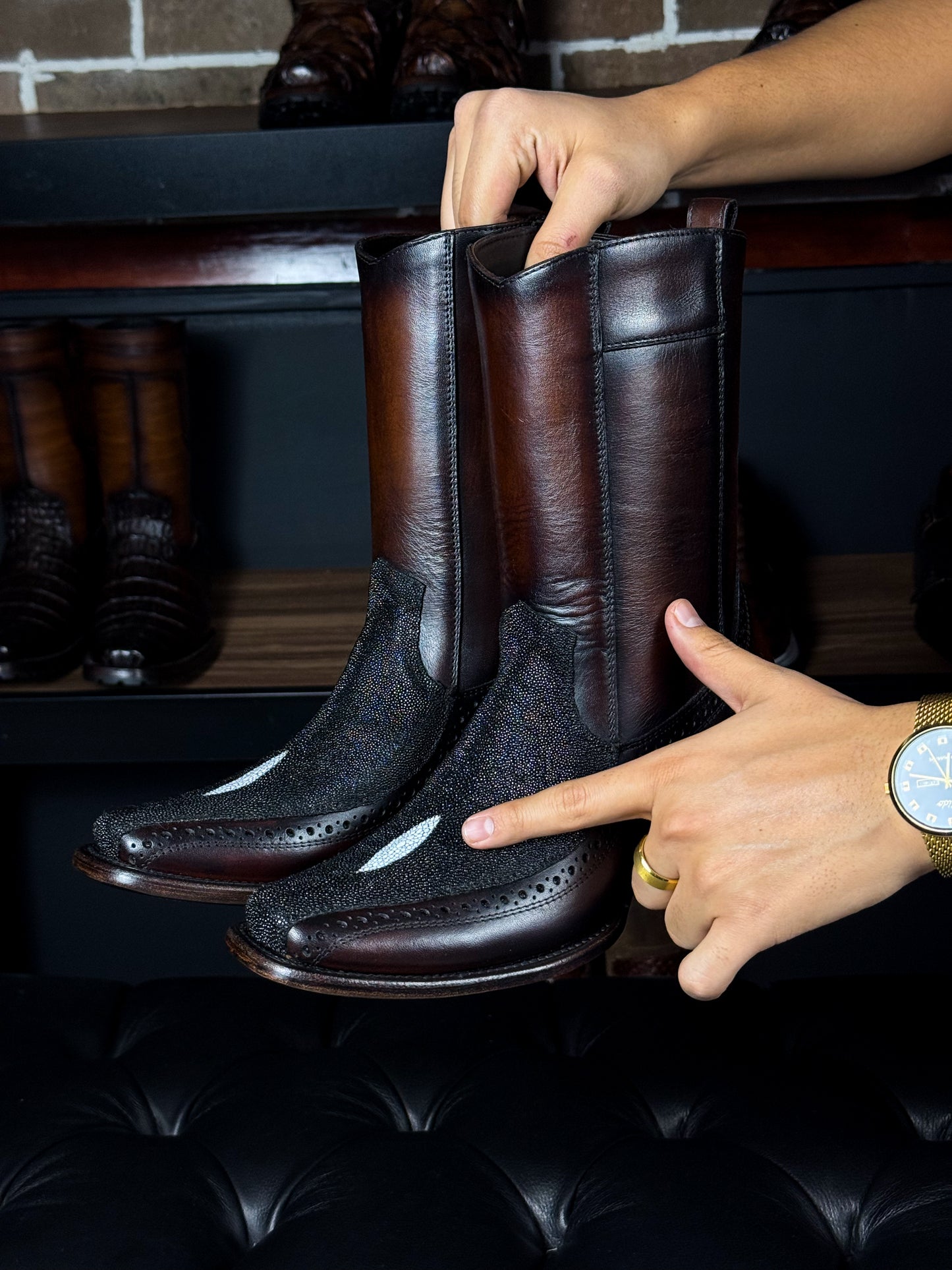 EMMA BROWN PITON BOOTS