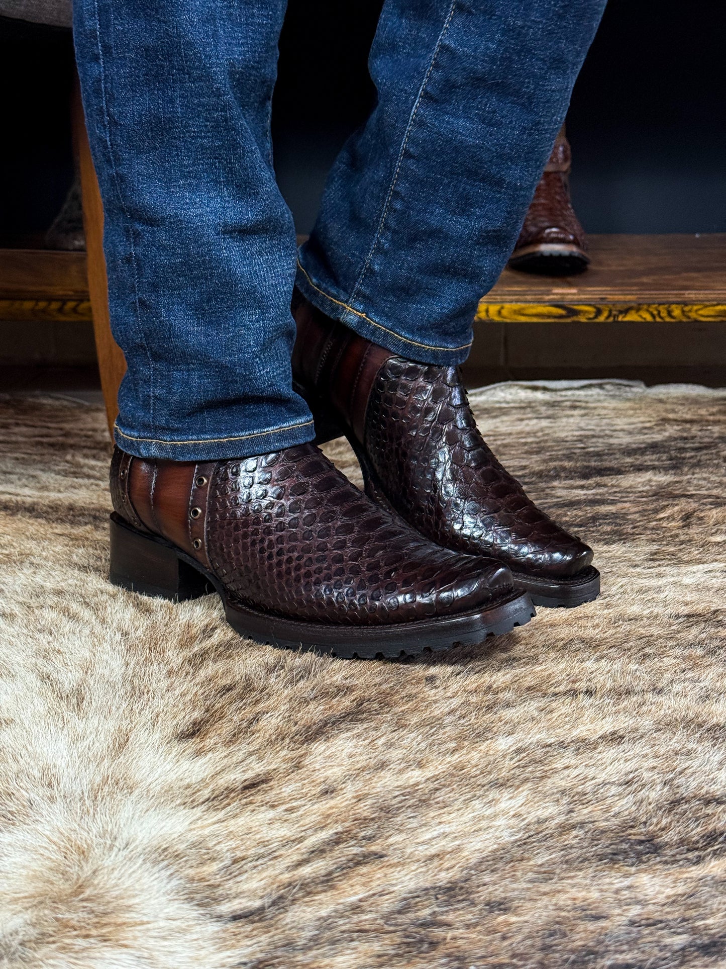 CARLO BROWN PITON BOOTS