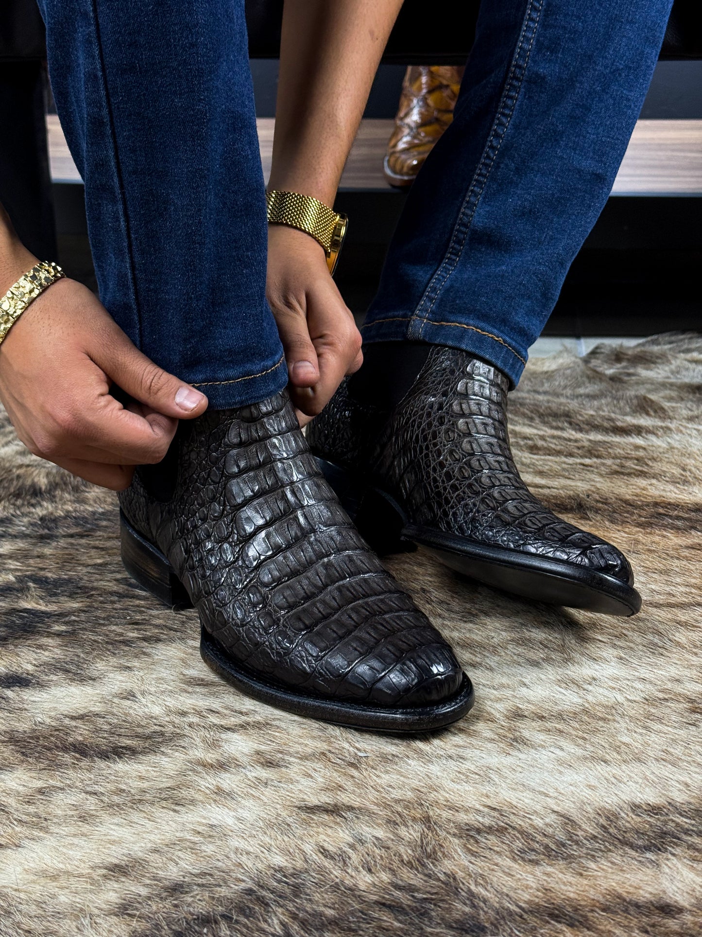 CARLO BROWN PITON BOOTS