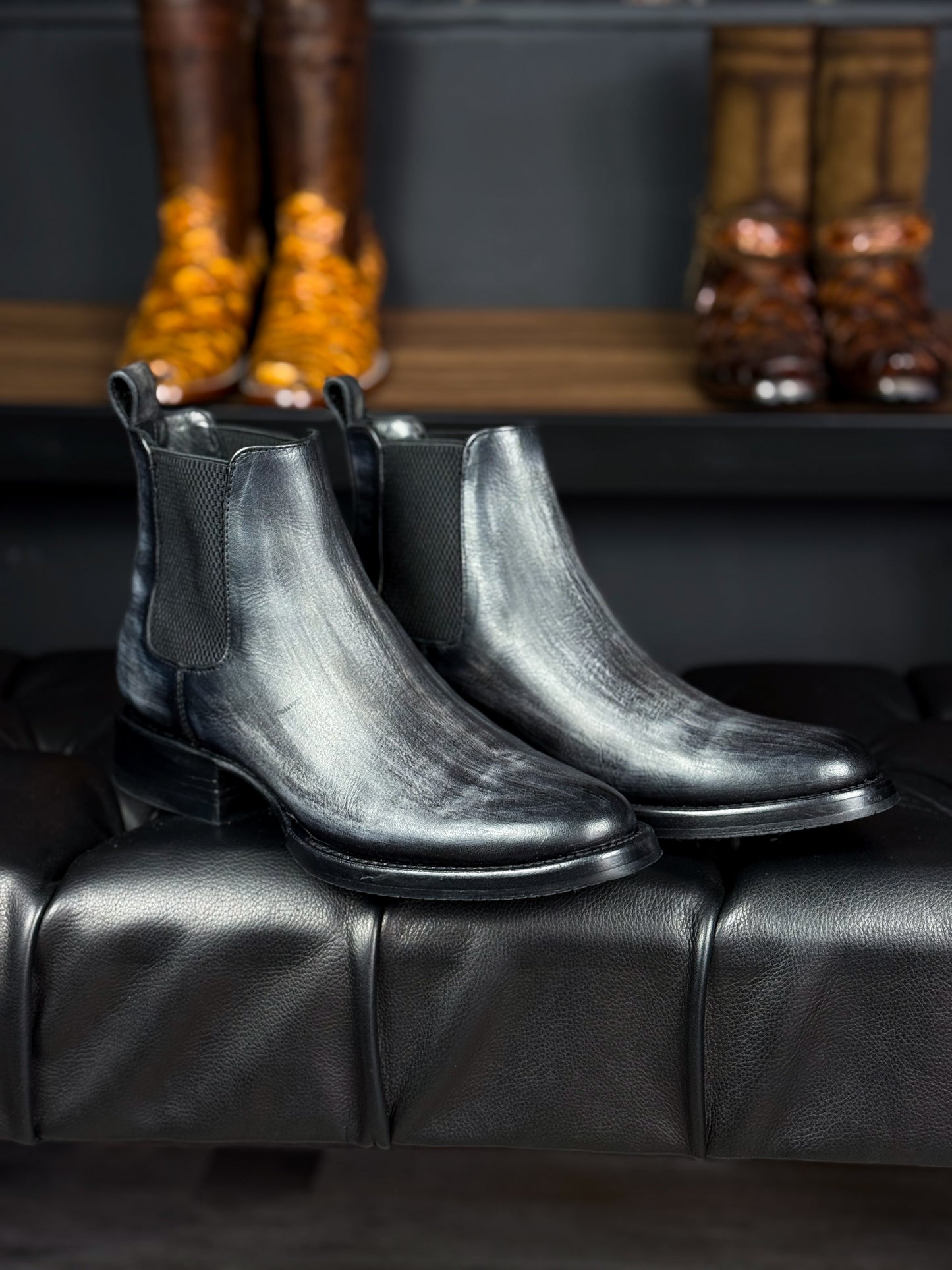 CARLO BROWN PITON BOOTS