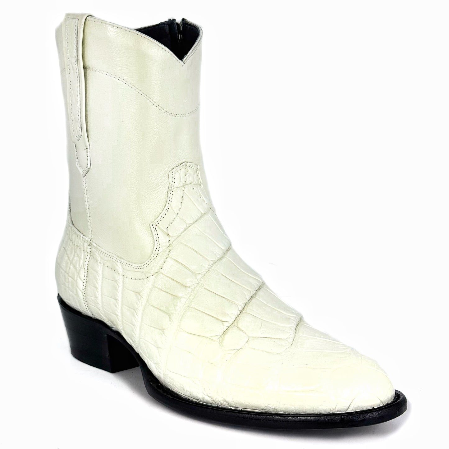 EMMA BONE ALLIGATOR BOOTS OVAL