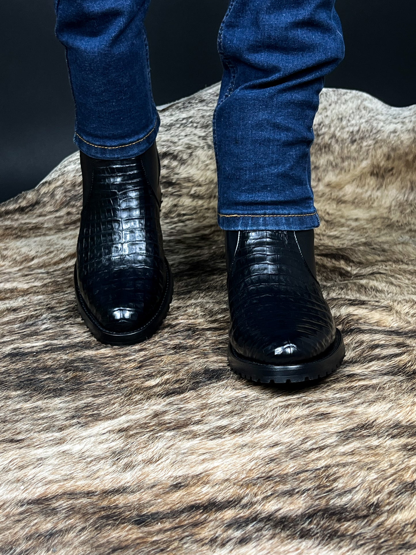 CARLO BLACK COCODRILO FUSCUS OVAL