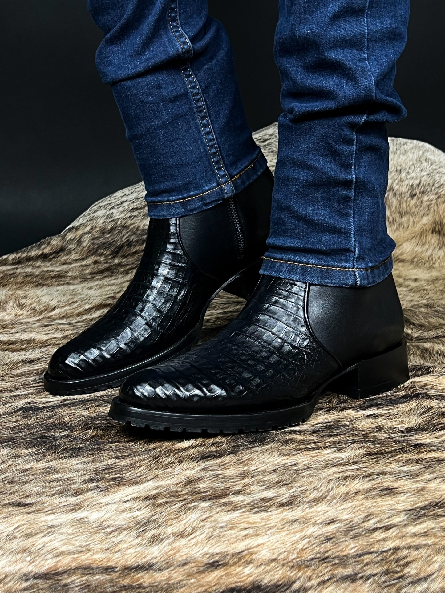 CARLO BLACK COCODRILO FUSCUS OVAL