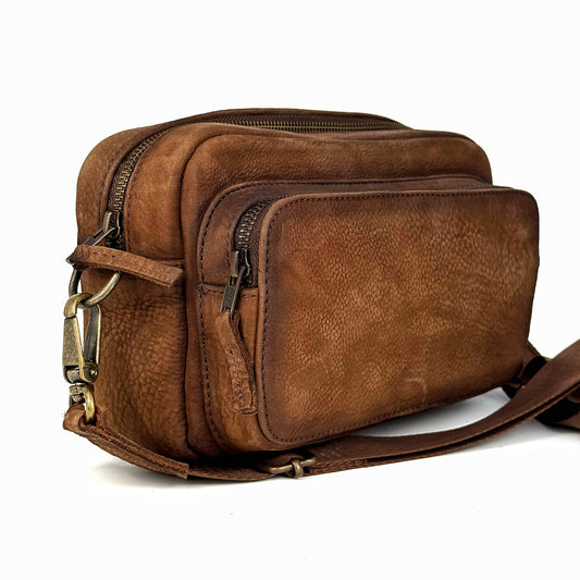 BANDOLERA BROWN DOS BOLSAS
