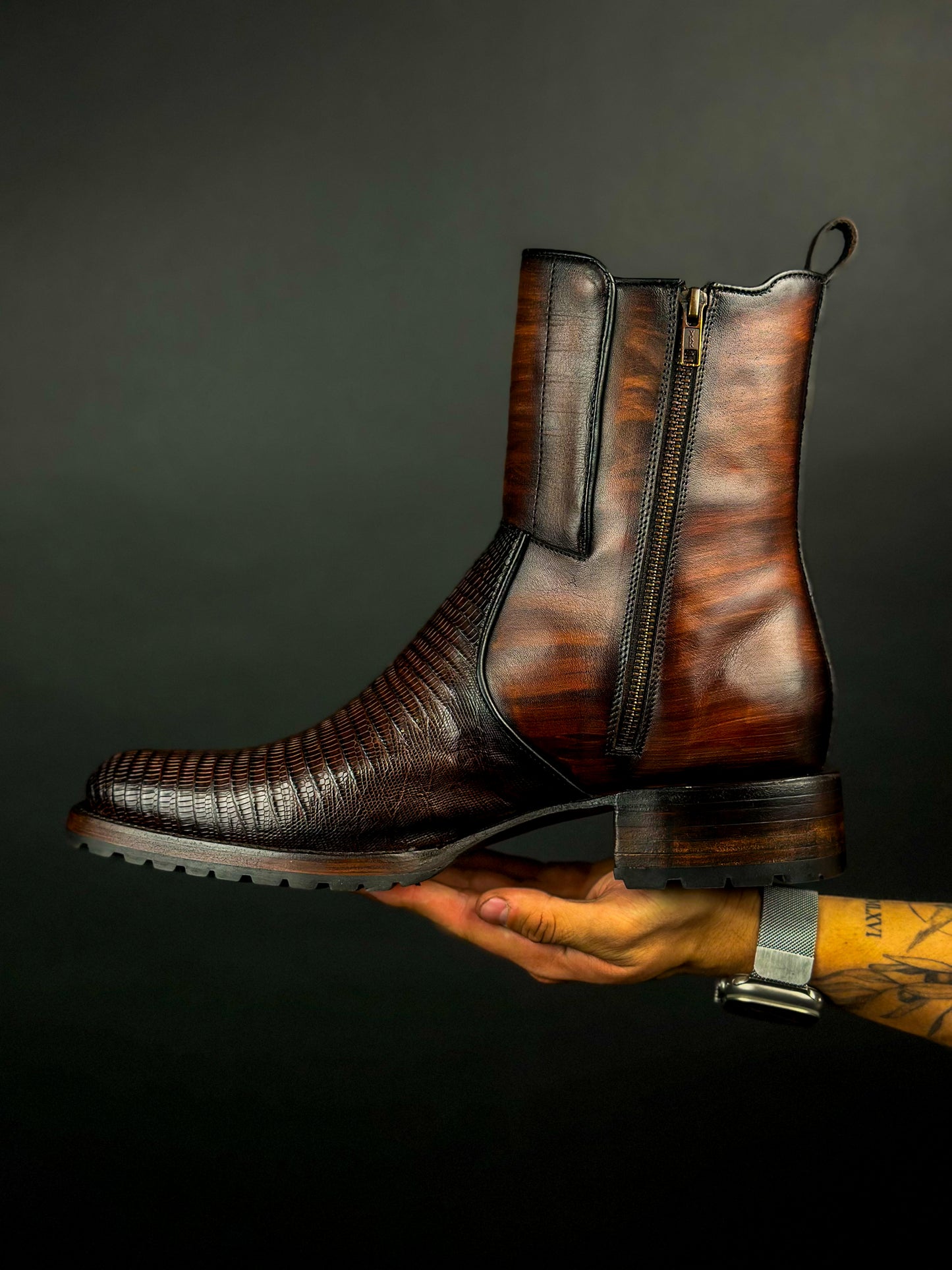 EMMA BROWN LIZARD BOOTS