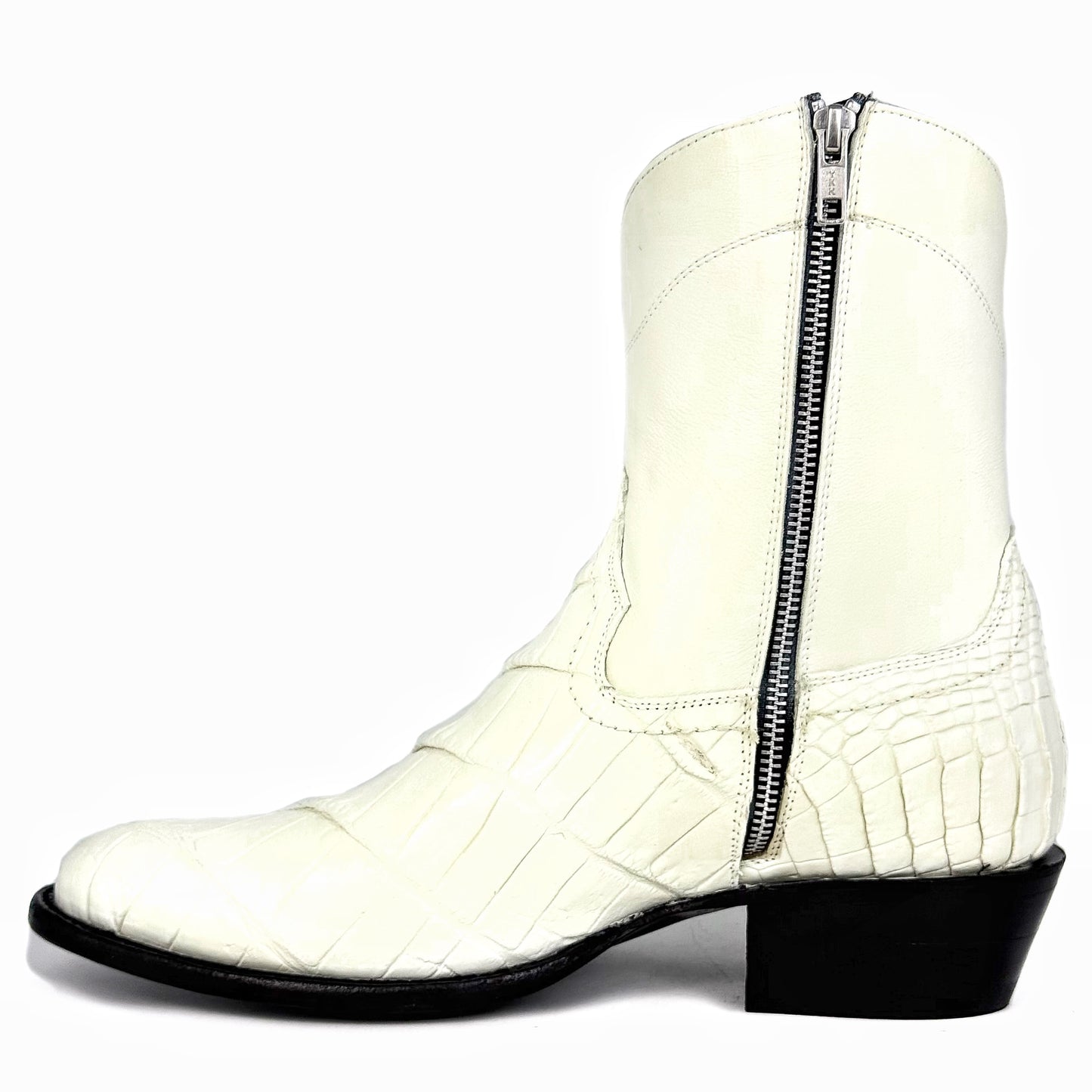 EMMA BONE ALLIGATOR BOOTS OVAL