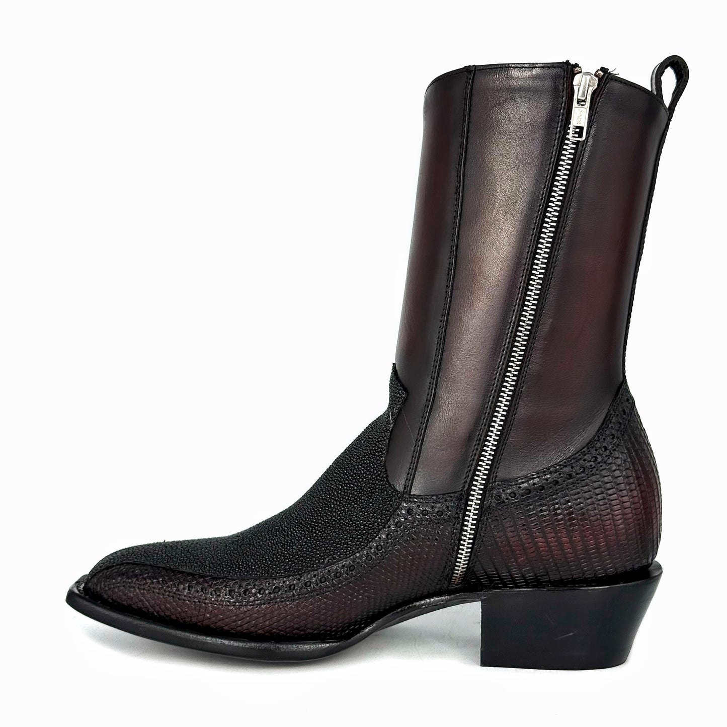 VINO FLORETA LIZARD Y MANTARRAYA SIN DIAMANTE BOOTS FRANCESA