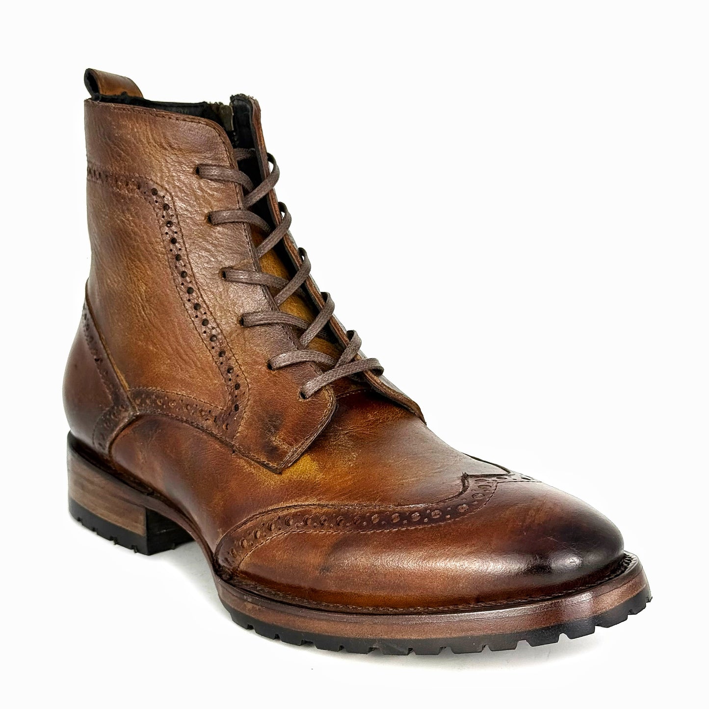 CARLO BROWN PITON BOOTS