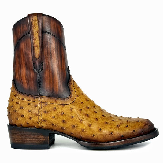 EMMA BROWN OSTRICH BOOTS