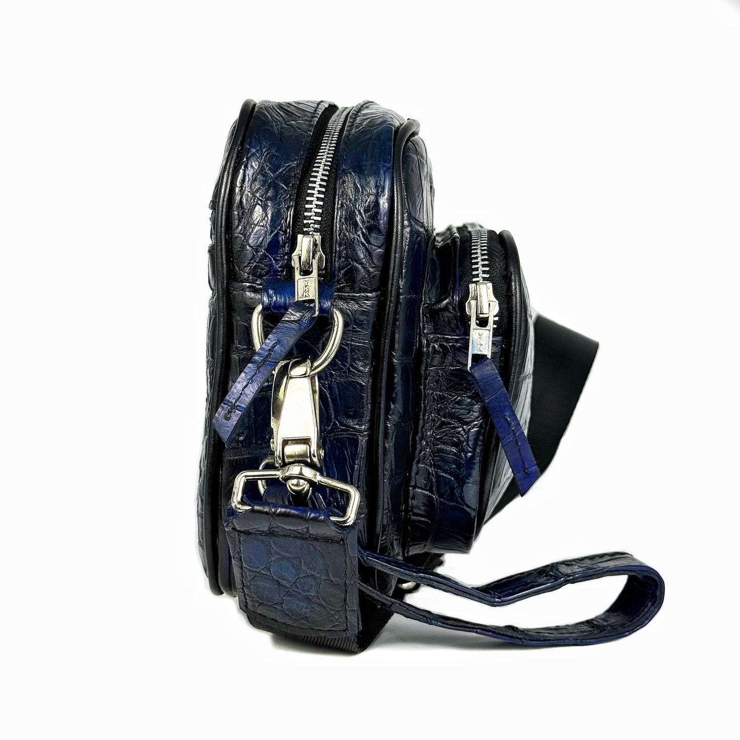 BANDOLERA BLUE COCODRILO DOS BOLSAS