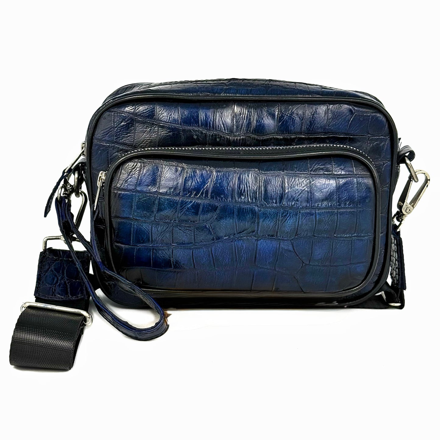 BANDOLERA BLUE COCODRILO DOS BOLSAS