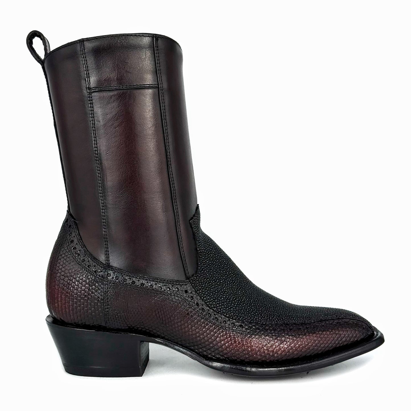 VINO FLORETA LIZARD Y MANTARRAYA SIN DIAMANTE BOOTS FRANCESA