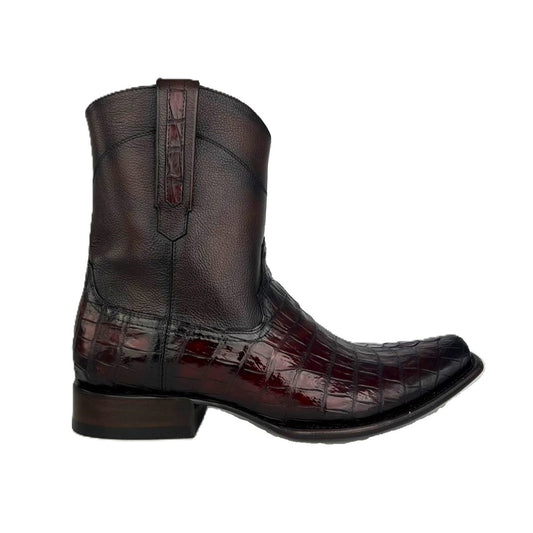 EDGAR BROWN CROCODILE BOOTS