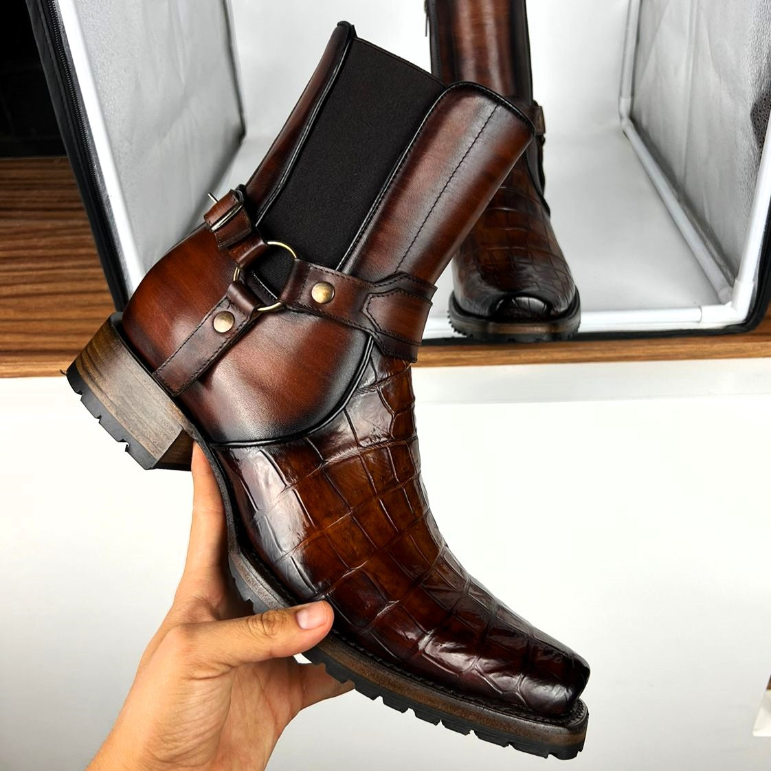 CARLO BROWN COCODRILO BOOTS DUBAI