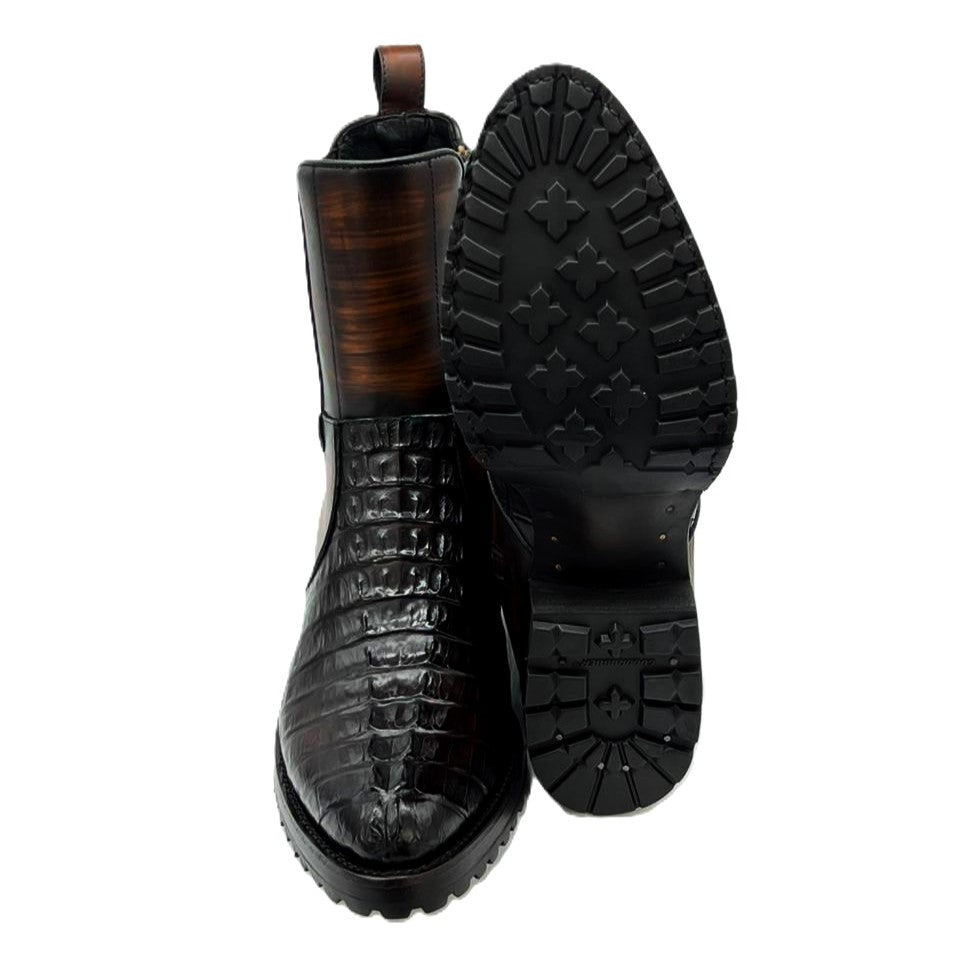 CARLO BROWN COLA COCODRILO BOOTS OVAL