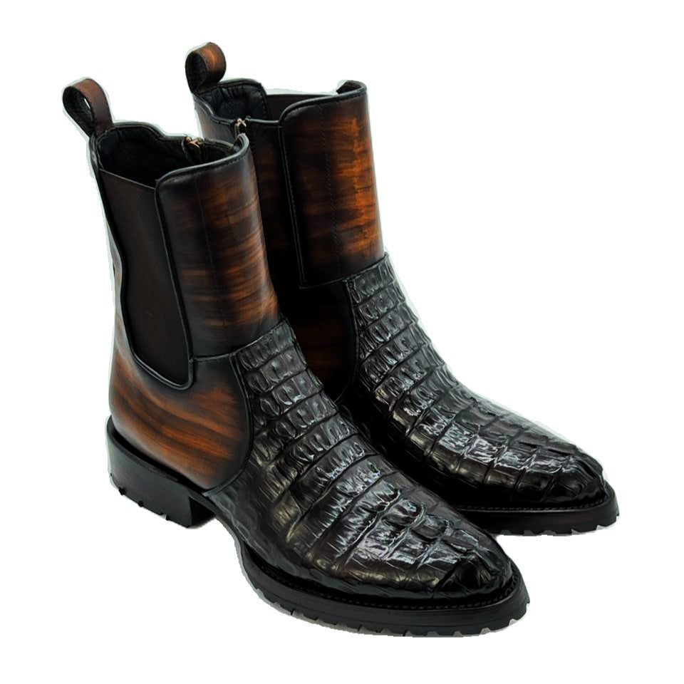 CARLO BROWN COLA COCODRILO BOOTS OVAL
