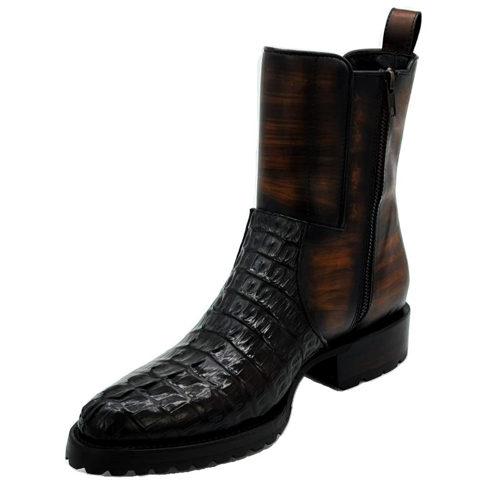 CARLO BROWN COLA COCODRILO BOOTS OVAL