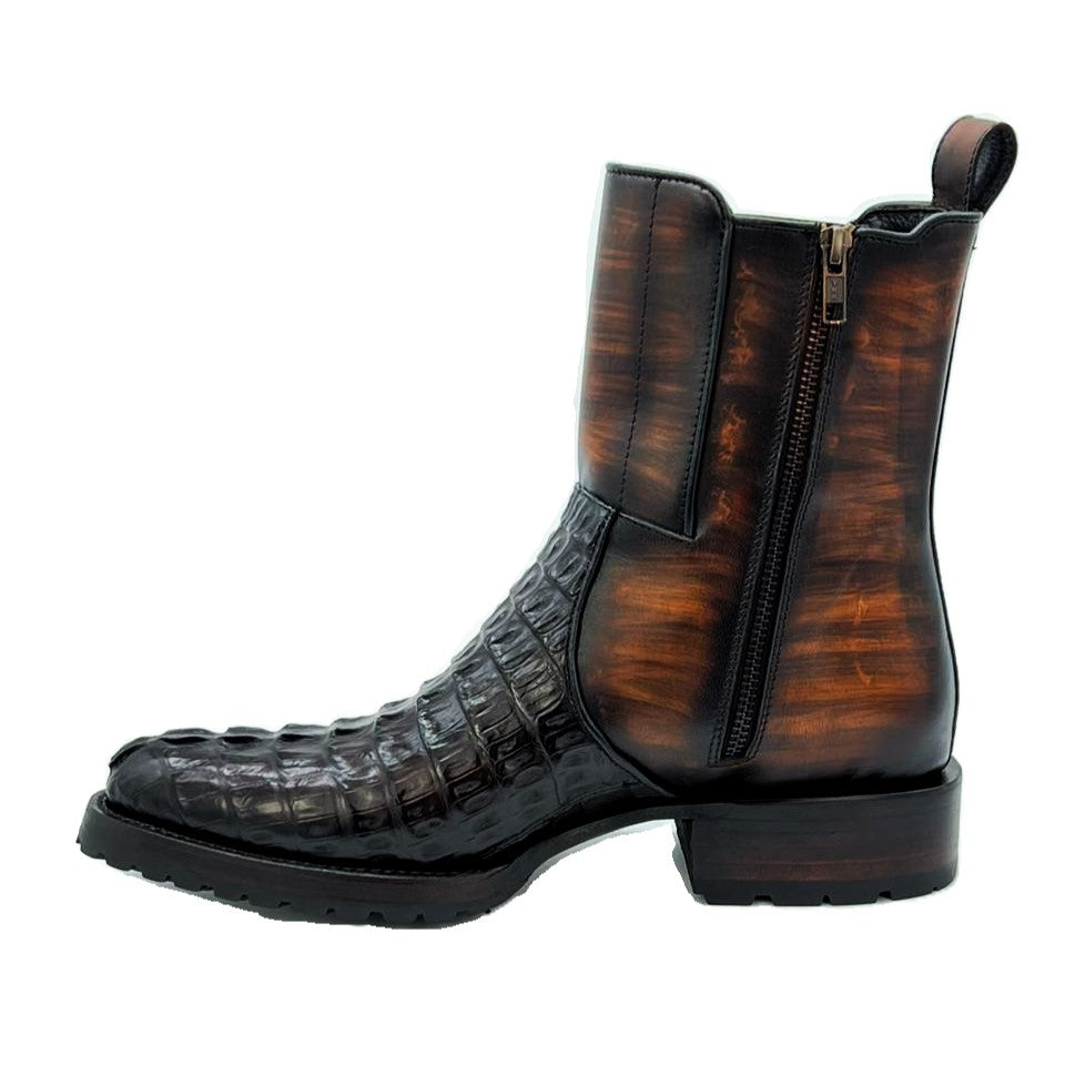CARLO BROWN COLA COCODRILO BOOTS OVAL