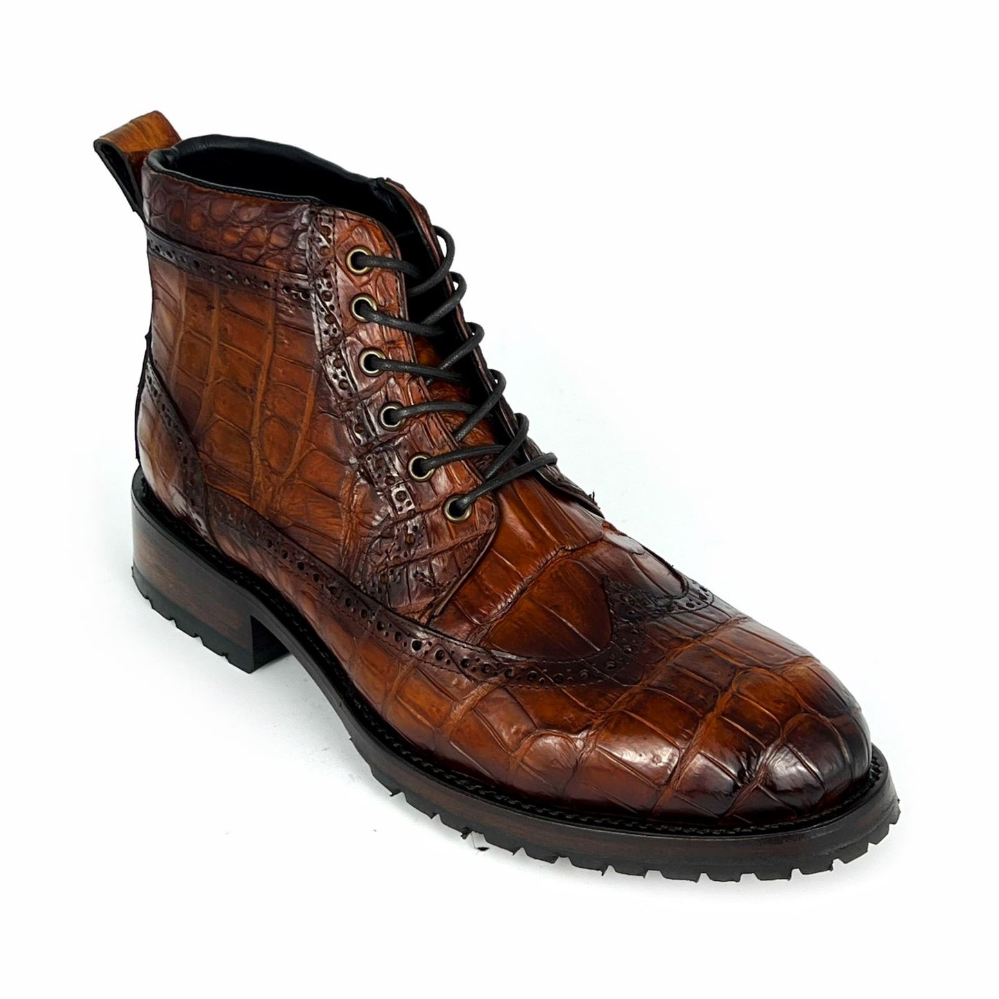 CARLO BROWN PITON BOOTS