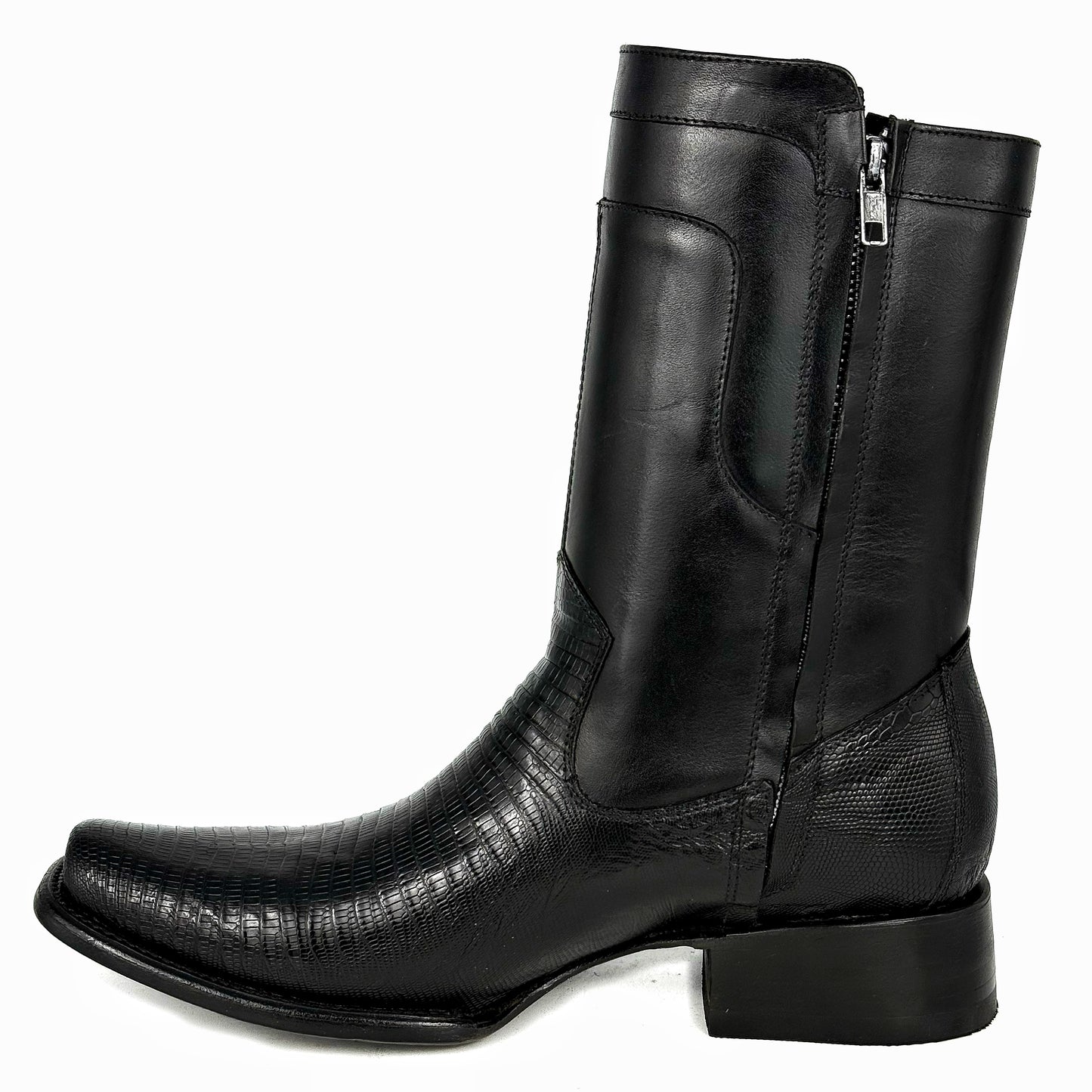 CHRISTIAN BLACK LIZARD BOOTS