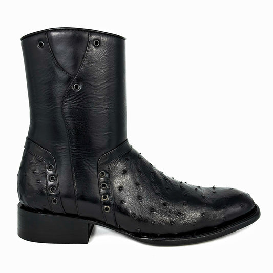 SEBASTIAN BLACK AVESTRUZ BOOTS