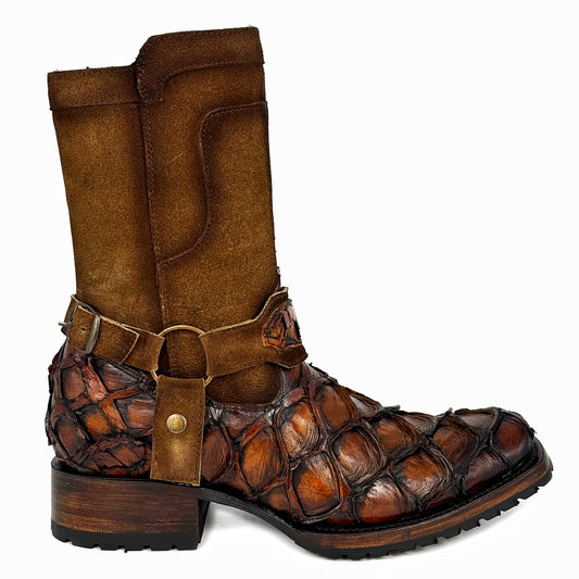 CARLO BROWN PITON BOOTS 