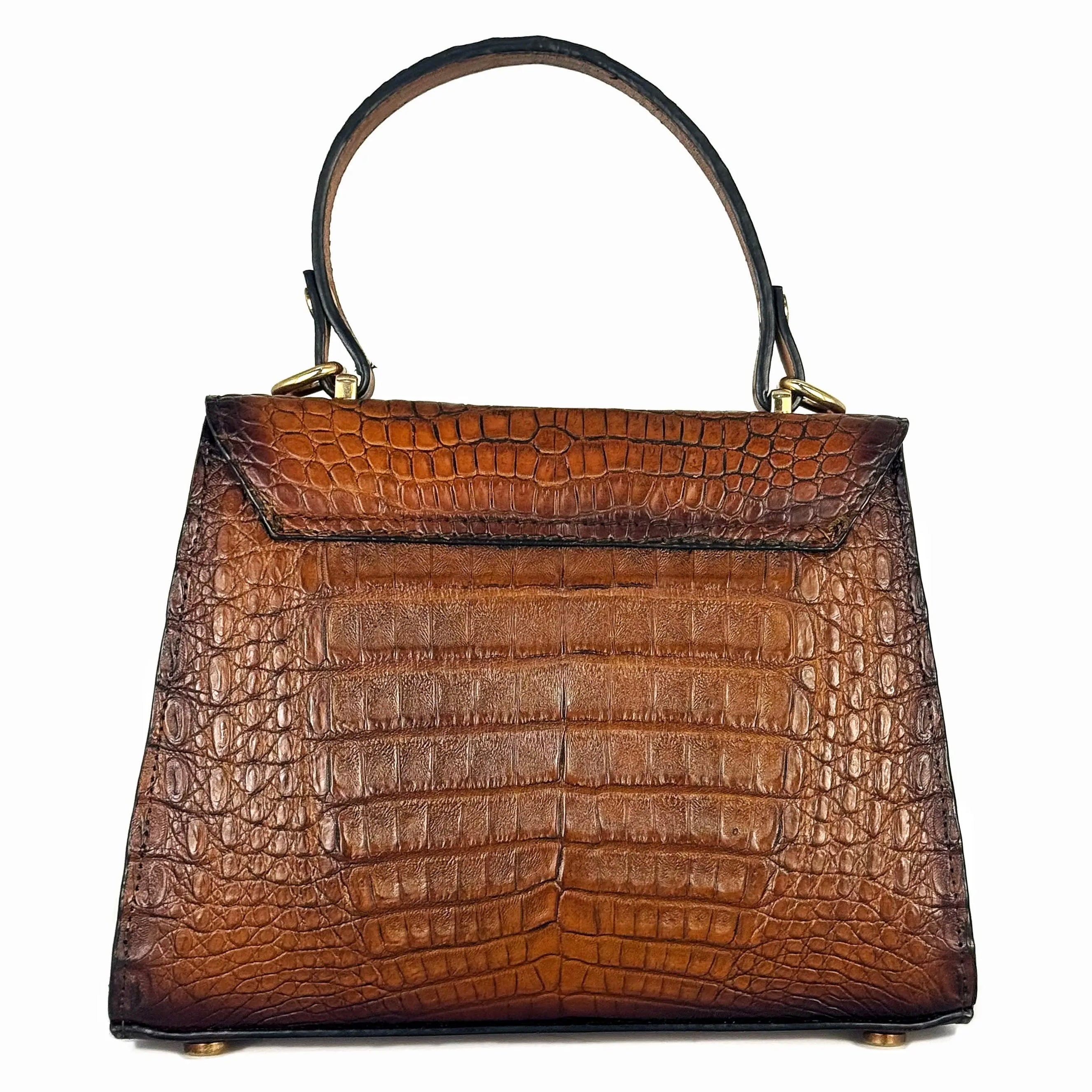 BOLSA MIEL COCODRILO PARA DAMA