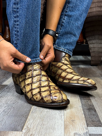 CARLO BROWN PITON BOOTS 