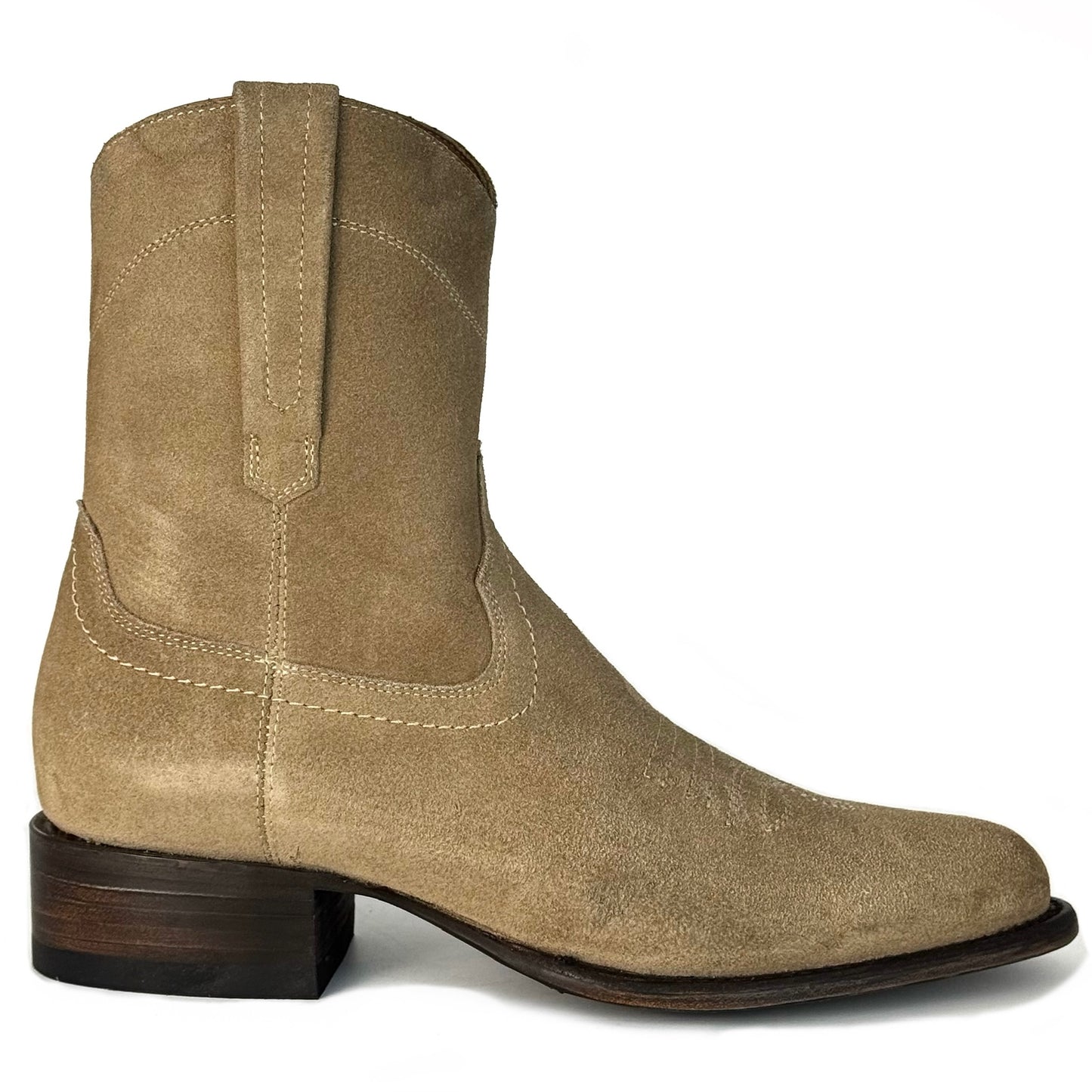 EMMA GAMUZA BEIGE BOOTS OVAL