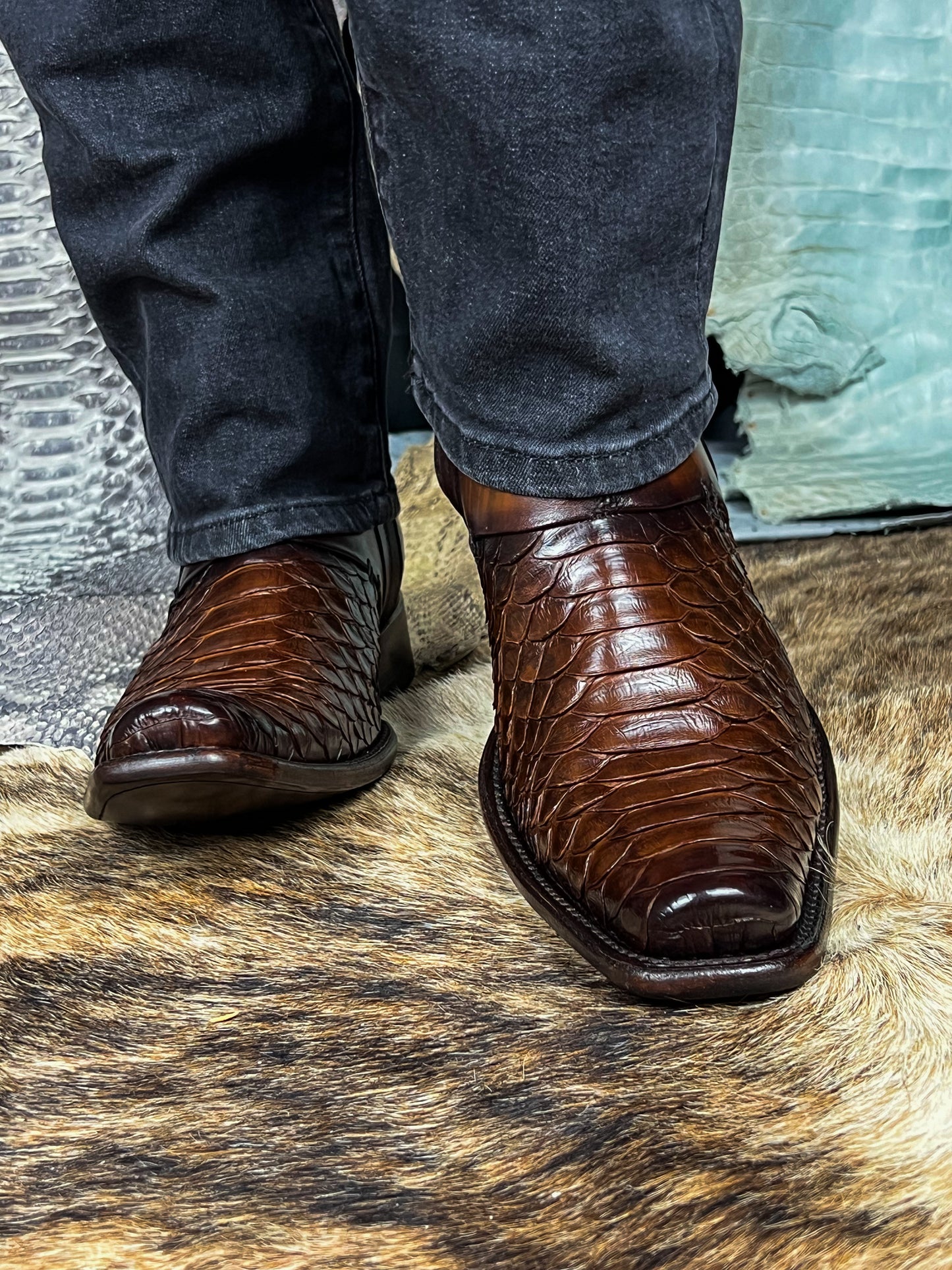 PAULO BROWN PITON BOOTS