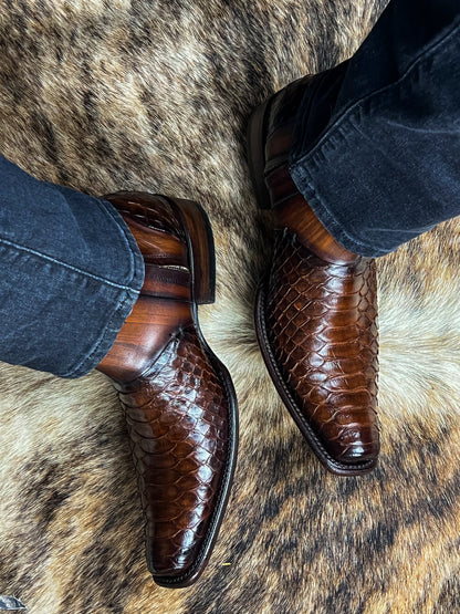 PAULO BROWN PITON BOOTS